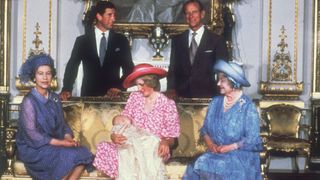 The Royal Family at the christening of Prince William