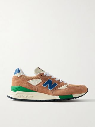 998 Leather and Mesh-Trimmed Suede Sneakers