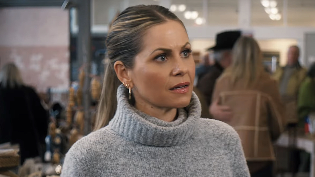 Ainsley McGregor in grey sweater in "Ainsley McGregor Mysteries: A Case for the Winemaker"