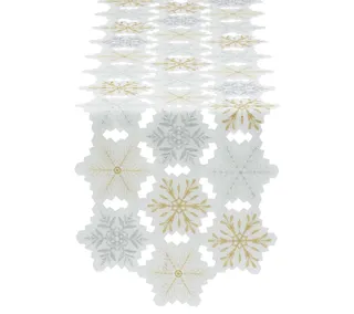 Design Imports Snowflake Embroidered Table Runner 14" X 54"