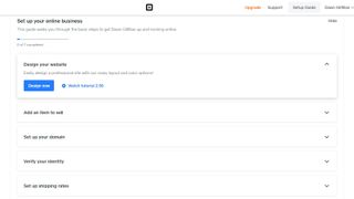 Square's options for website design, displayed within the creation process