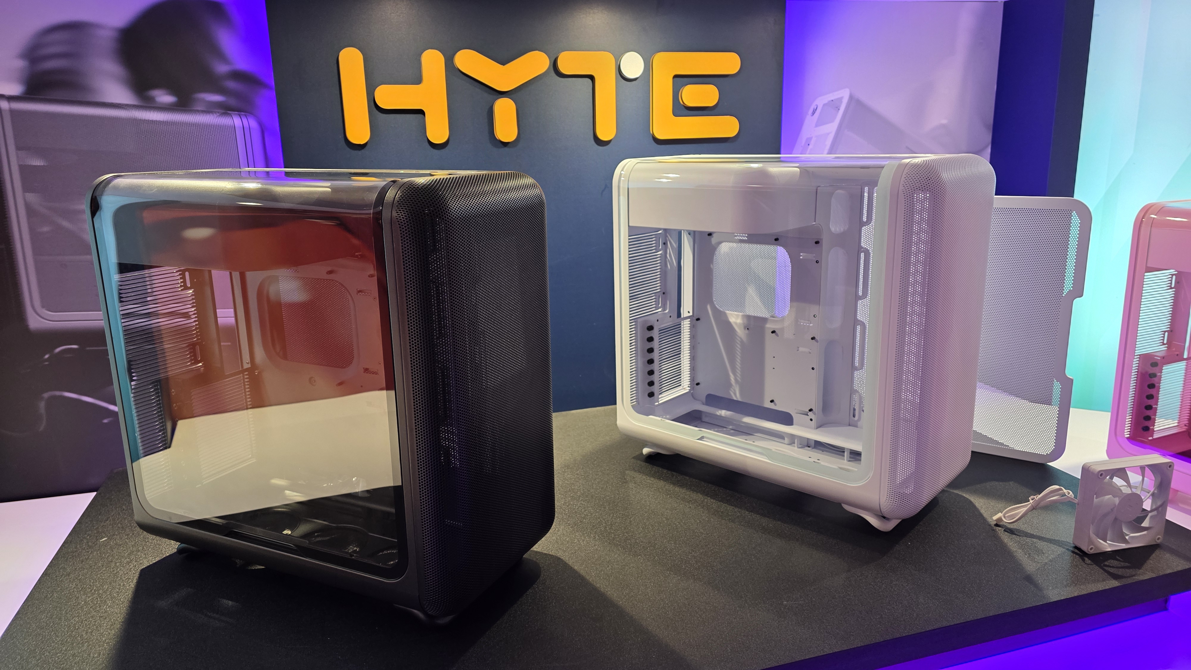 The Hyte X50 and X50 Air PC case in different colors