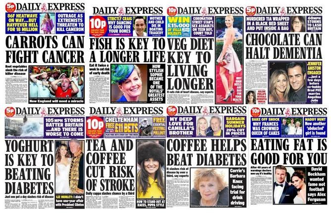 Daily express miracle diets, carrots, cancer cure