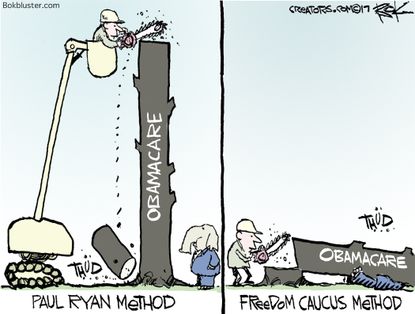 Political Cartoon U.S. Health care Paul Ryan Obamacare Ryancare