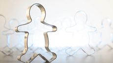 Gingerbread man cookie cutter close up