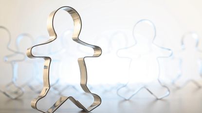 Gingerbread man cookie cutter close up