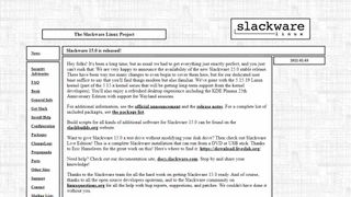 Slackware website screenshot
