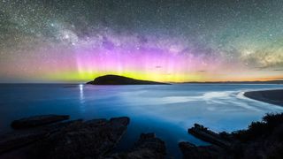 what is the Aurora Borealis: The Aurora Australis above Tasmania