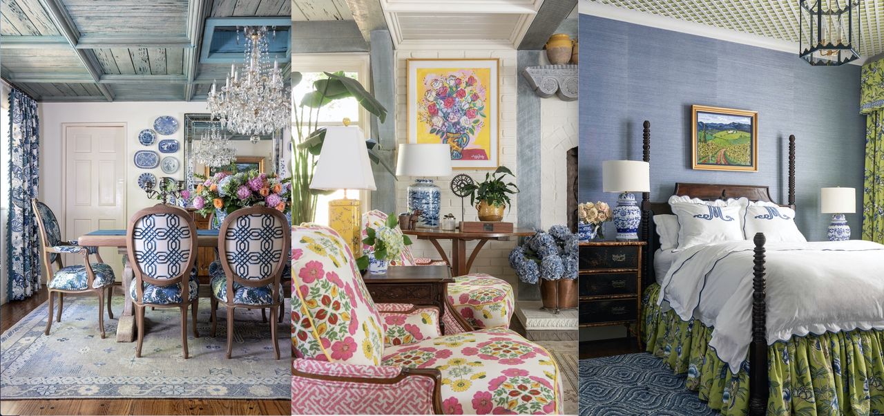 three french-style rooms with colorful decor