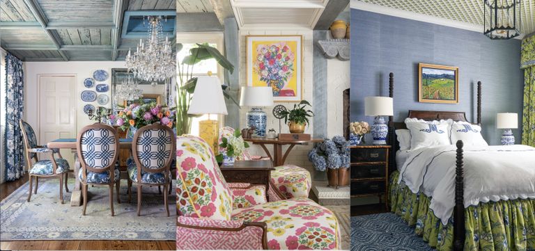 three french-style rooms with colorful decor