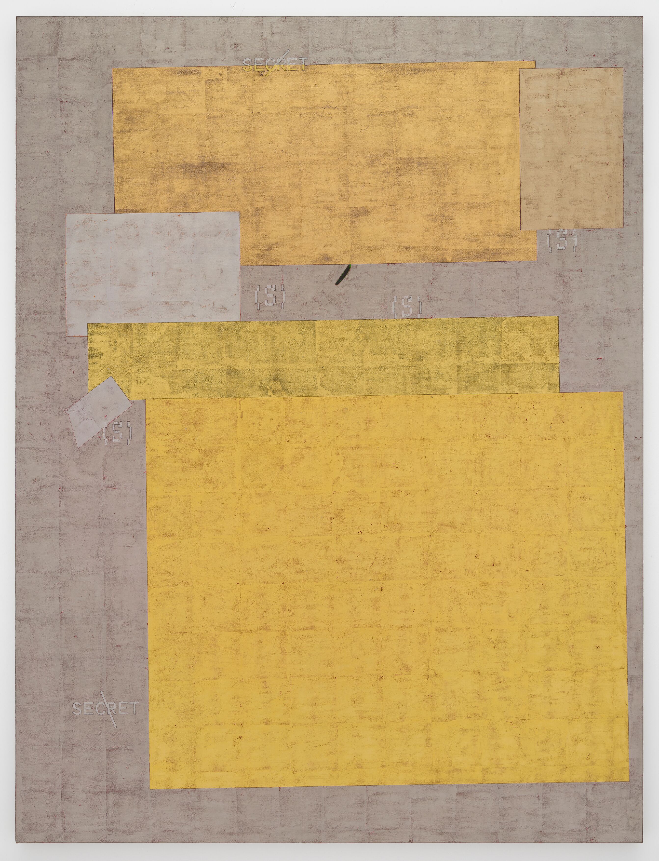 Linen canvas covered in gold leaf squares
