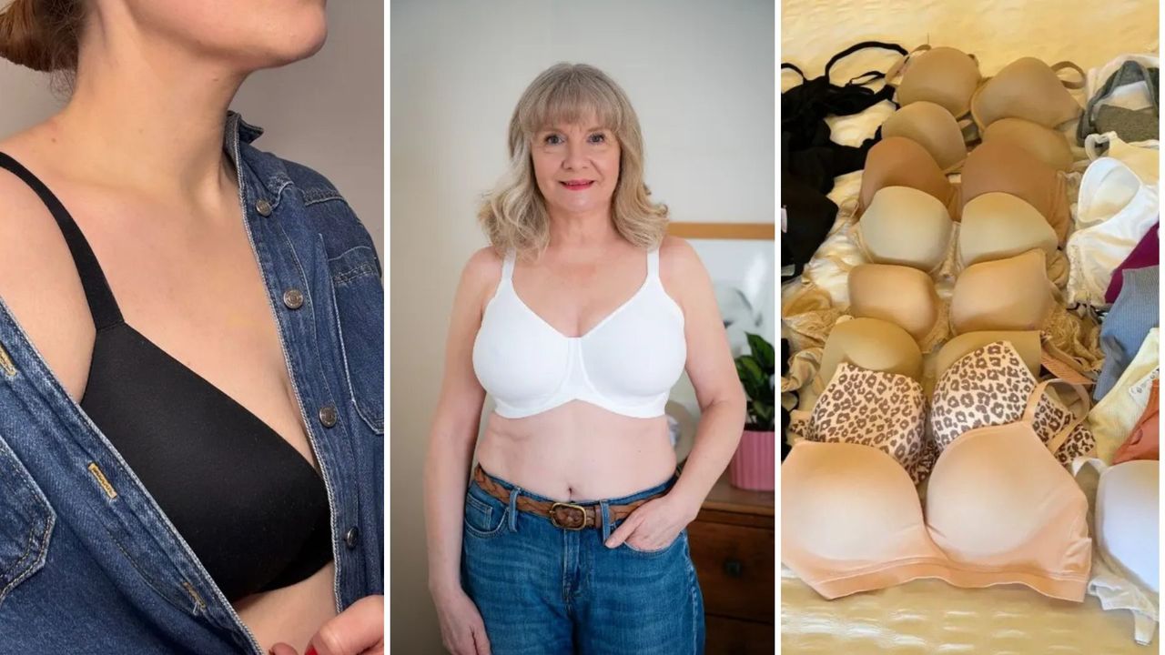 Matilda Stanley and Julie Player testing bras