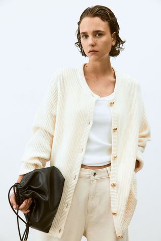 Rib-Knit Cardigan