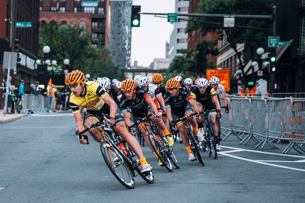 The Optum Pro Cycling team spent the majority of the race on the front, pushing the pace. Yellow jersey holder Tom Zirbel even joined in at the front