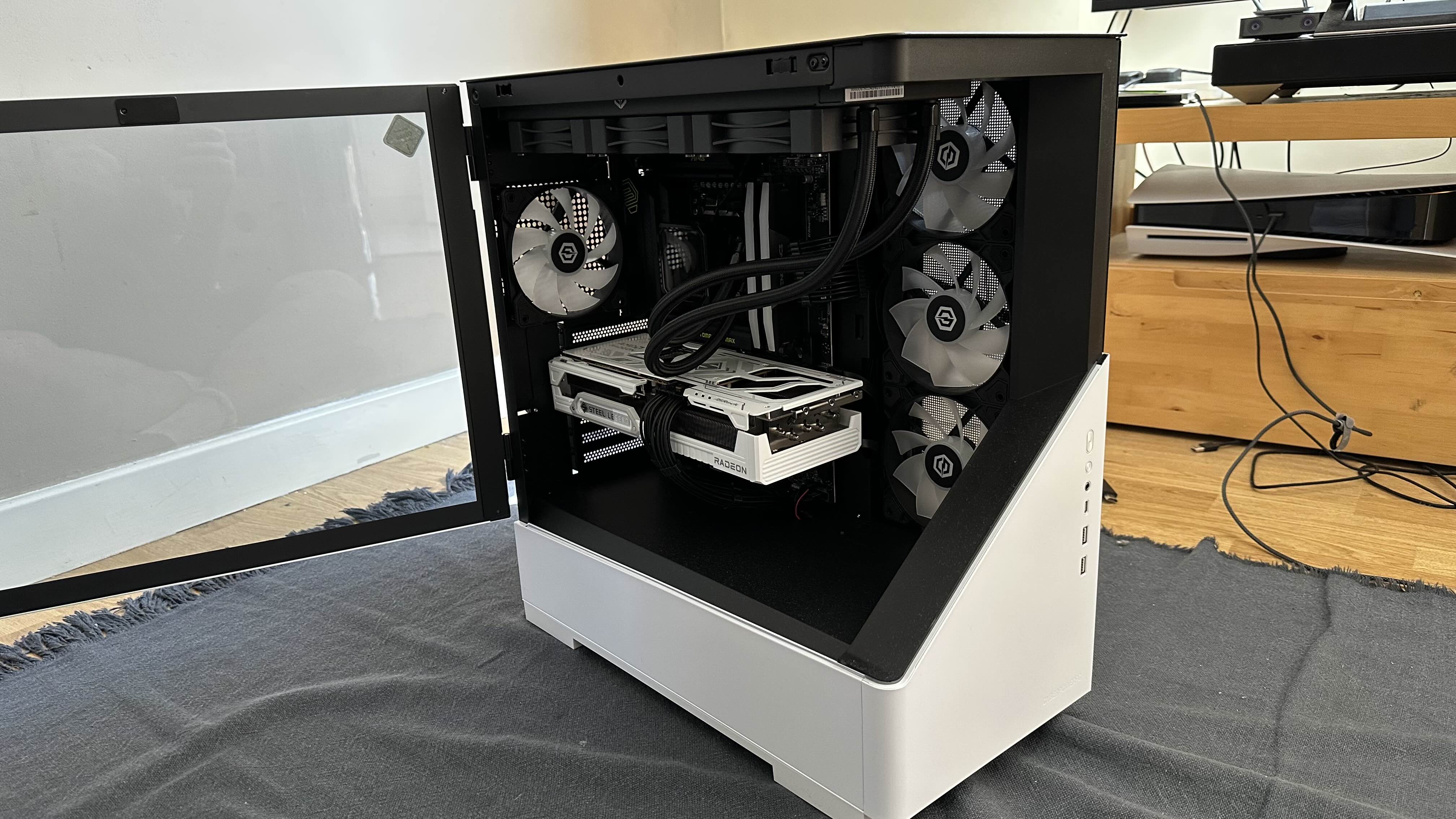 The CyberPowerPC Ultra XT3D with its window open