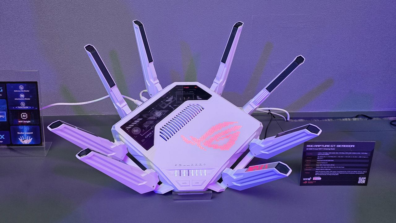 The Asus ROG Rapture GT-BE19000AI gaming router at Computex 2025