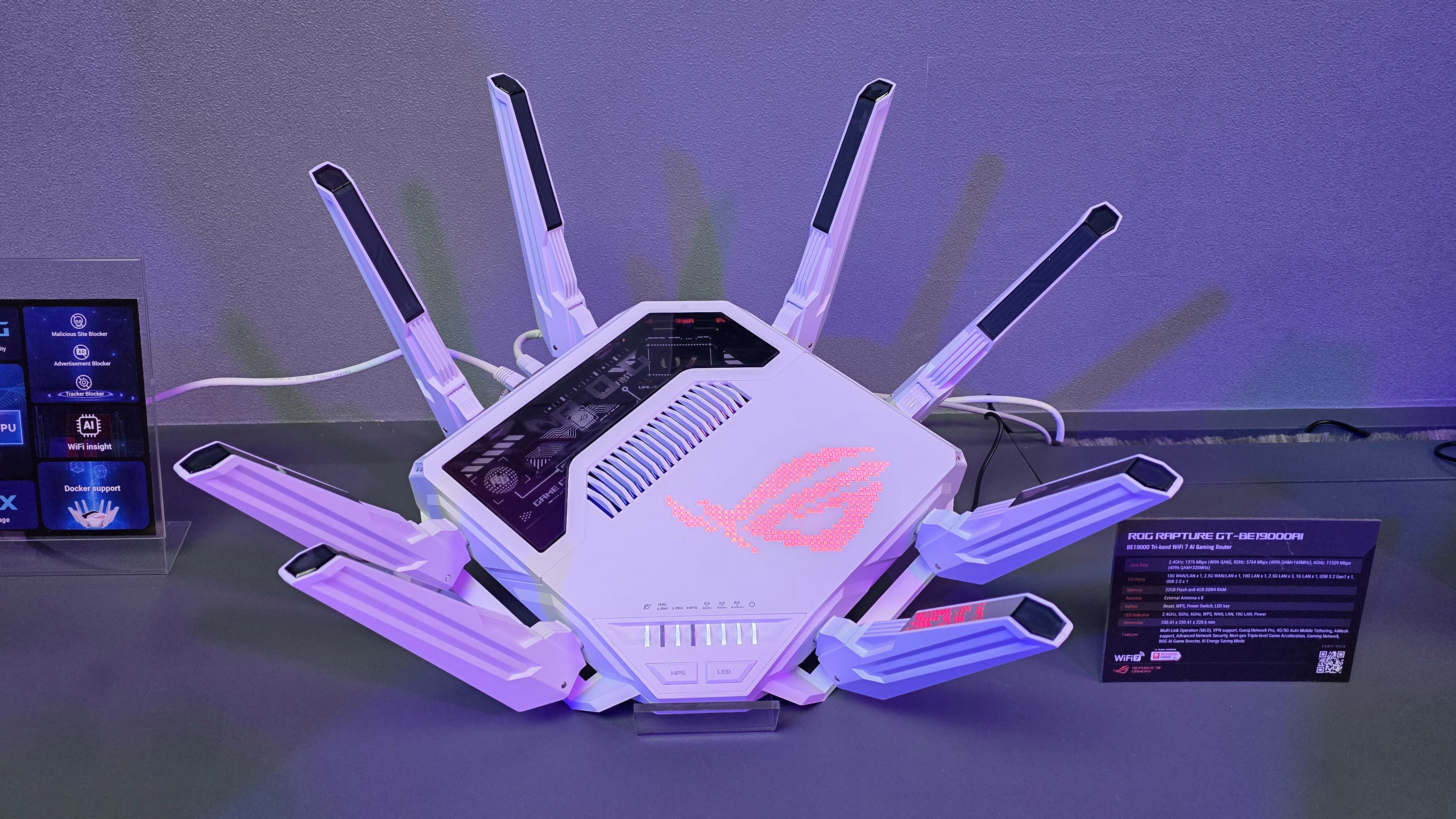The Asus ROG Rapture GT-BE19000AI gaming router at Computex 2025