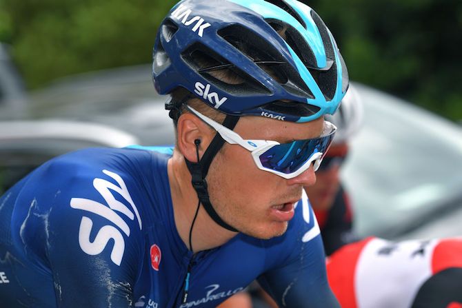 Dylan Van Baarle's Team Sky kit gives away just how hot it is on stage 3 of the 2019 Tour Down Under