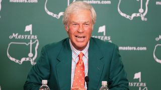 Ben Crenshaw speaking at the Masters