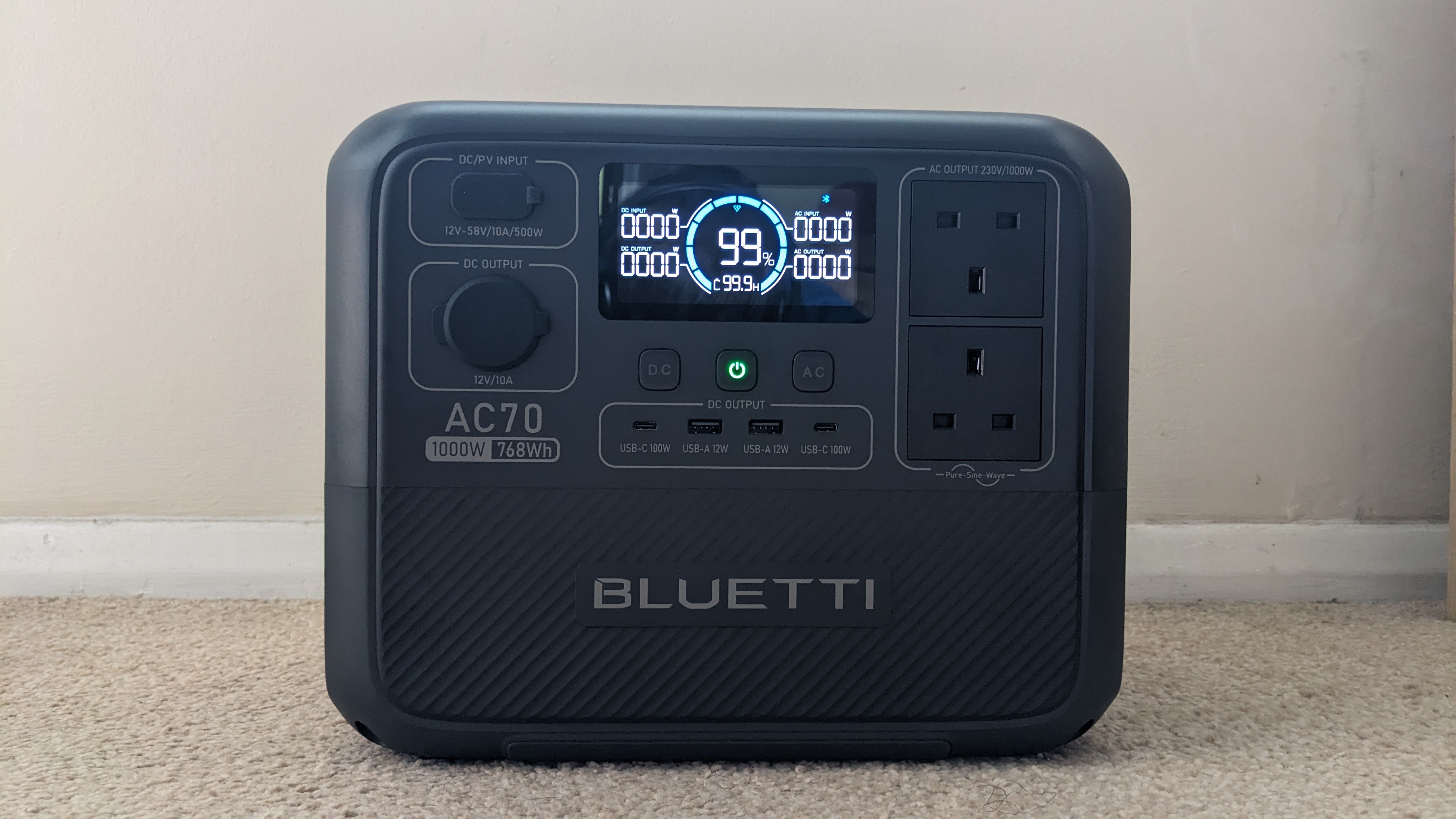 Bluetti AC70 during our test and review process