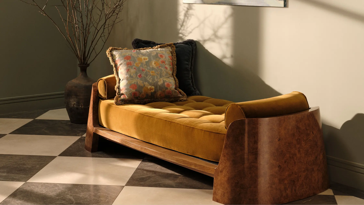 Soho Home Has the Best Daybeds Right Now, and This Velvet Burl Combo Wins Purely on Autumnal Appeal
