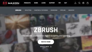 Website screenshot for ZBrush.