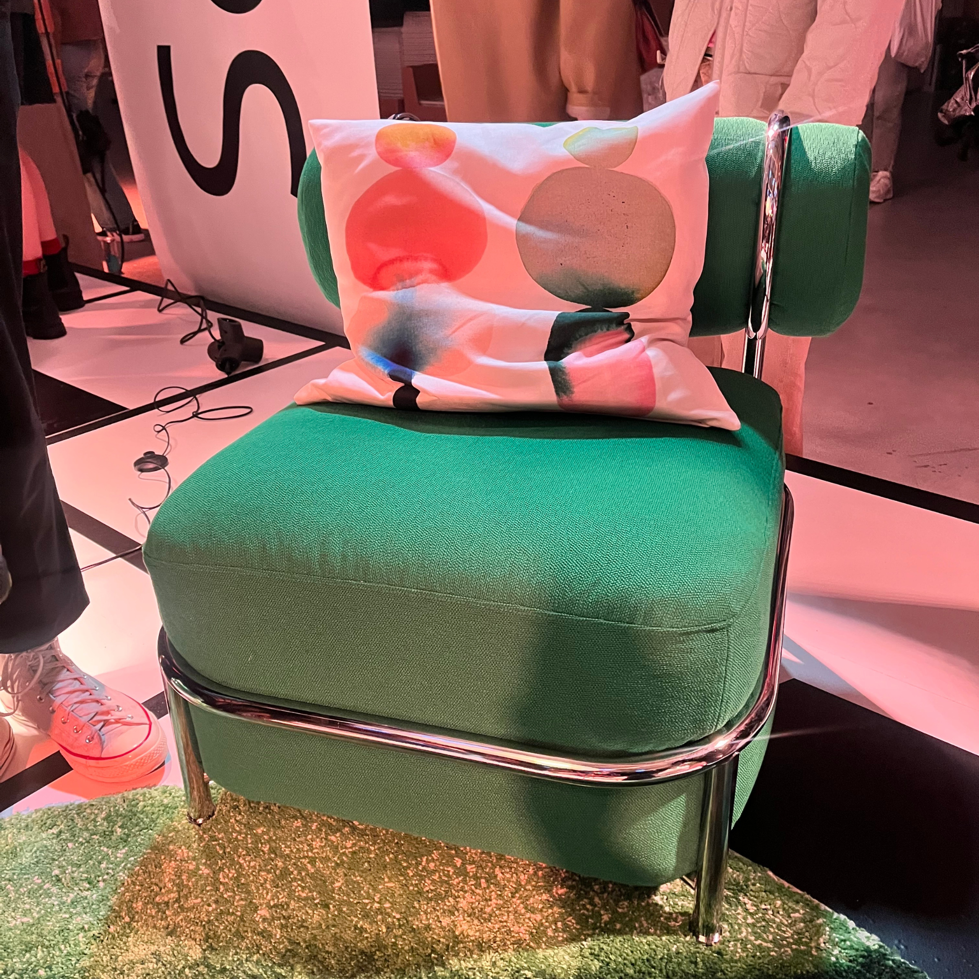 IKEA inflatable easy chair on display at Almhult IKEA.