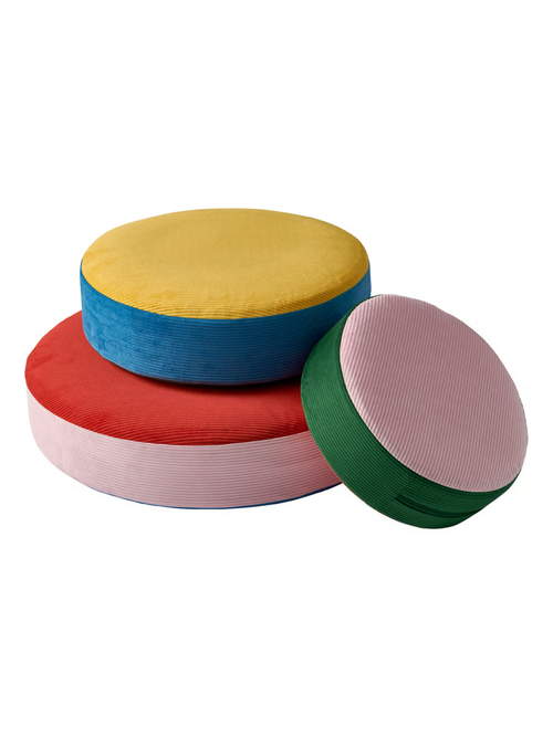 Grejsimojs Floor Cushion, Set of 3 - Stackable/multicolor