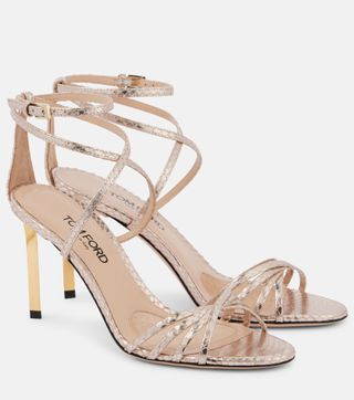 Ida 85 Snake-Effect Leather Sandals