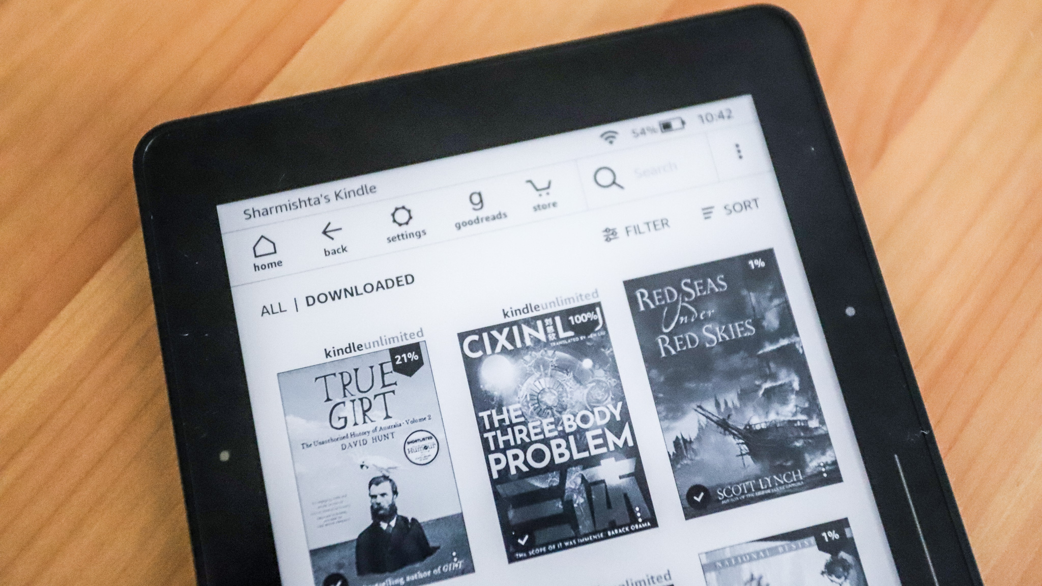 Biblioteca Kindle Unlimited em um ereader Kindle