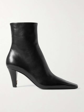 SAINT LAURENT Josie Embellished Leather Ankle Boots