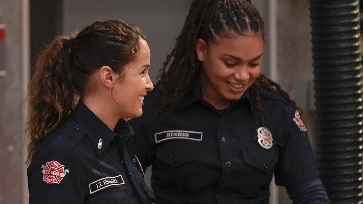 Jaina Lee Ortiz and Barrett Doss on Station 19.