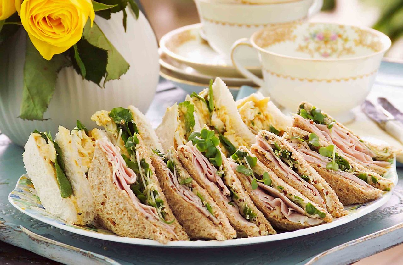 Ham and Tewkesbury butter sandwiches