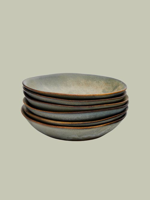 Hand-Glazed Ceramic Dessert Bowls 
