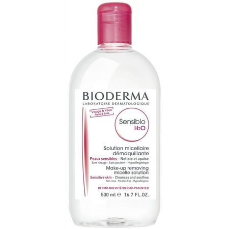 Bioderma Sensibio H2o Soothing Micellar Cleansing Water and Makeup Removing Solution for Sensitive Skin, 16.7 Fl Oz