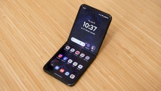 The Motorola Razr Plus 2026 resting on a table