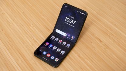 The Motorola Razr Plus 2026 resting on a table