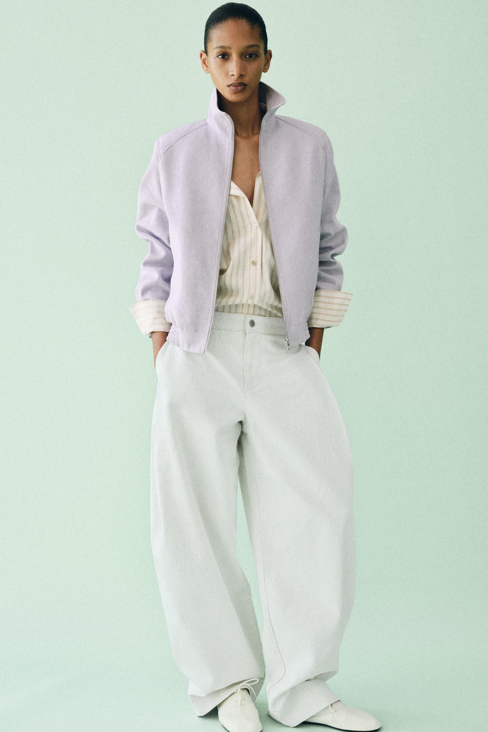 Leather Lace-Up Loafers - Off White - 5