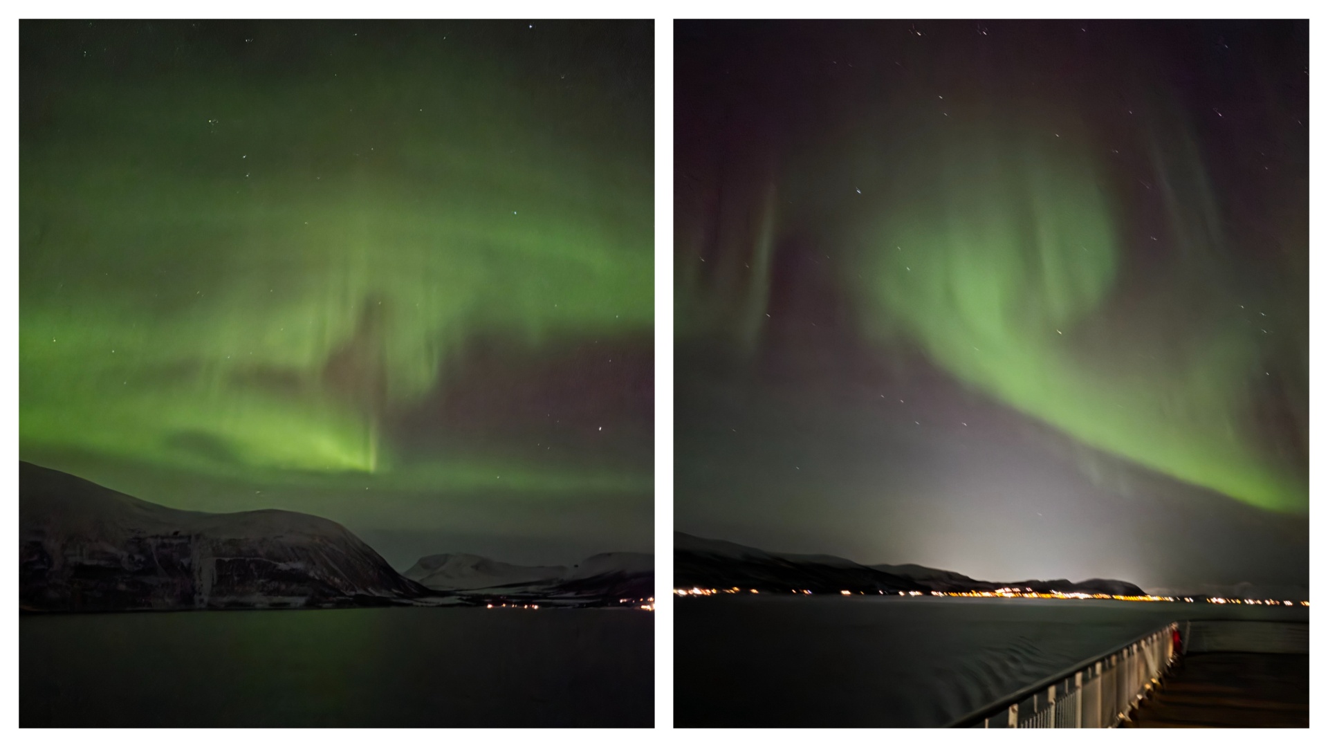 Northern Lights as seen on a Hurtigruten ship off the coast of Troms&amp;oslash;