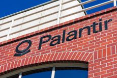 Brick building with Palantir sign on it