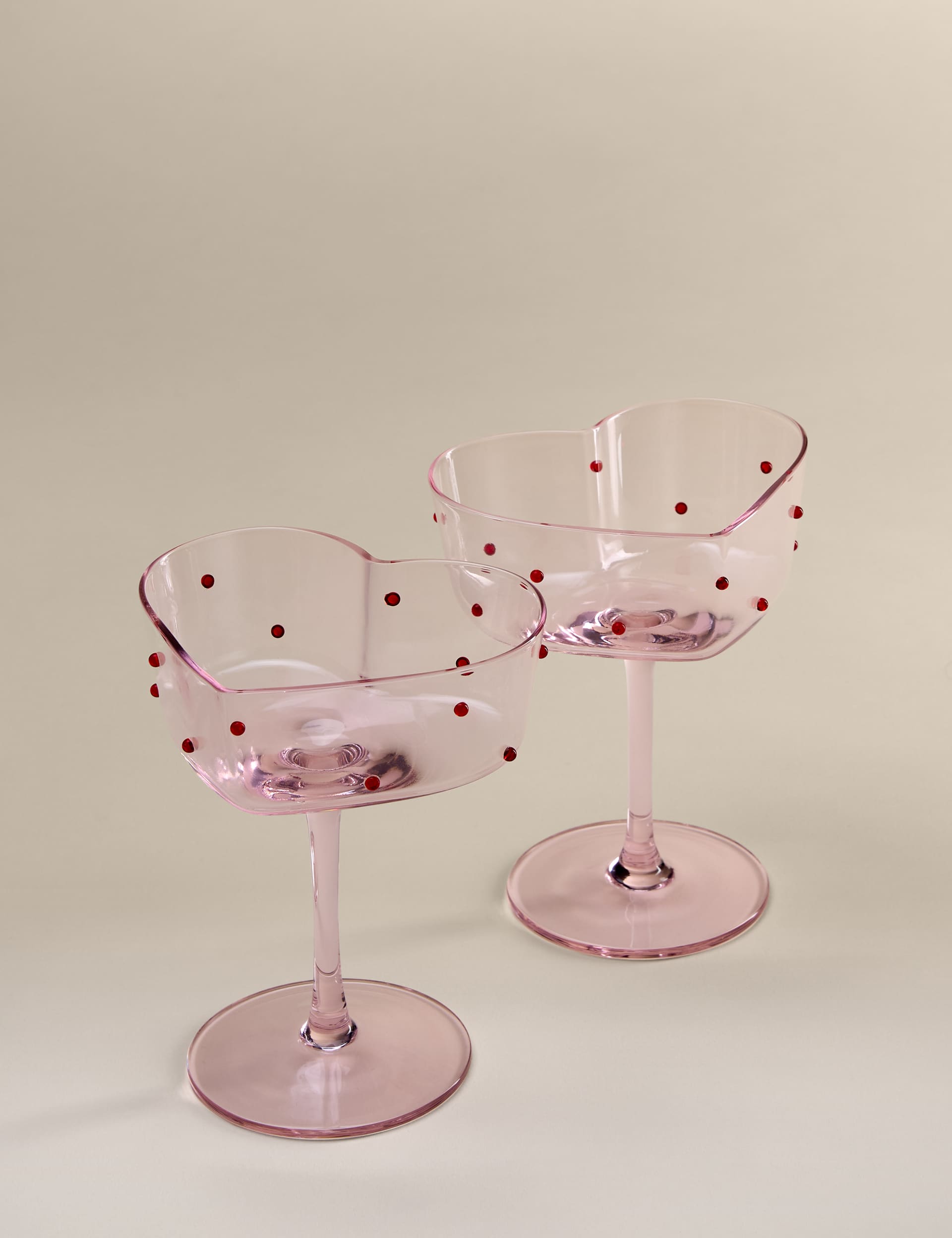Set of 2 Heart Coupe Glasses