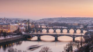 View of Prague's sunset in December - one of the best times to visit