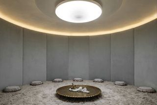 Ceiling, Light, Interior design, Lighting, Room, Wall, Architecture, Circle, Ceiling fixture, Building,