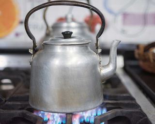 boiling kettle on stove
