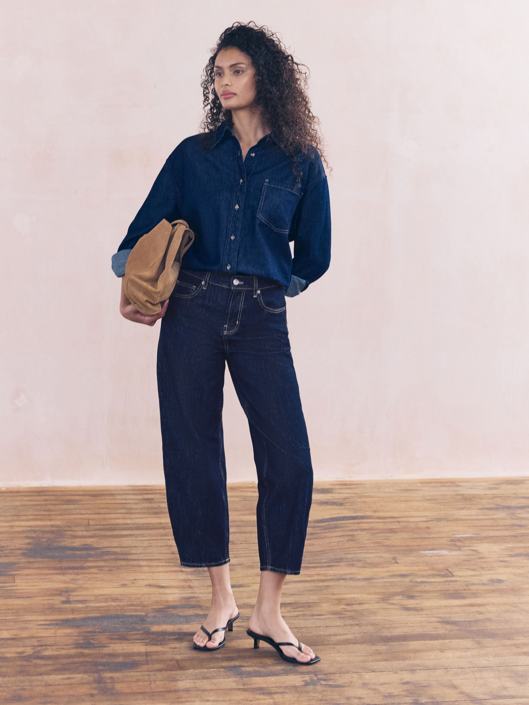 Rinse Dart Detail Barrel Jeans