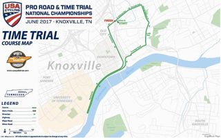 The 2017 USA Cycling Pro Road Championships time trial course in Knoxville, Tenn.