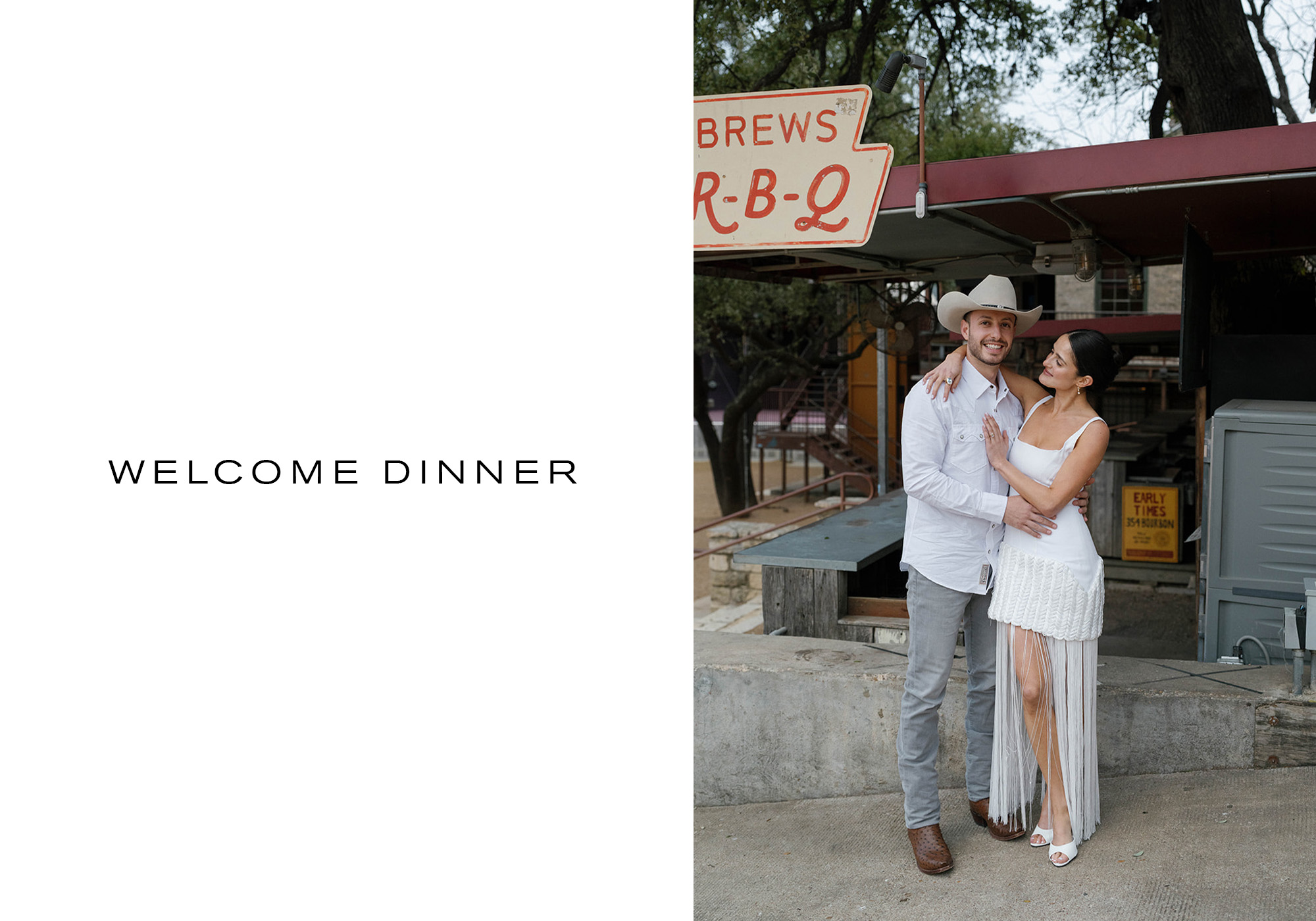 an image of jordan and adam at their welcome dinner.