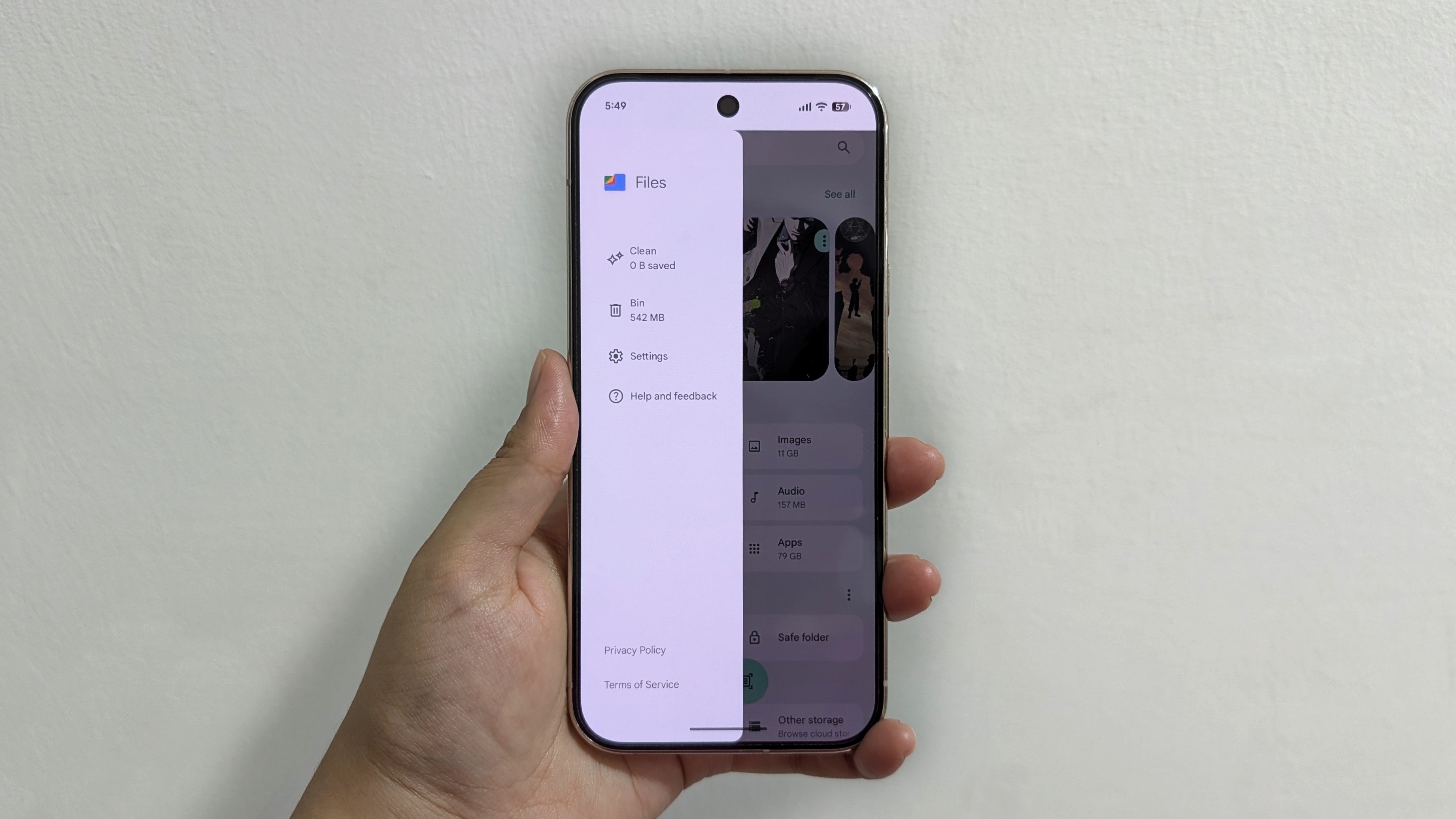 The Files by Google app on a Google Pixel 10 Pro