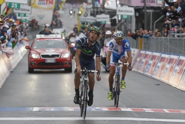 Andrey Amador (Movistar) takes the stage win