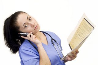 nurse on cell phone